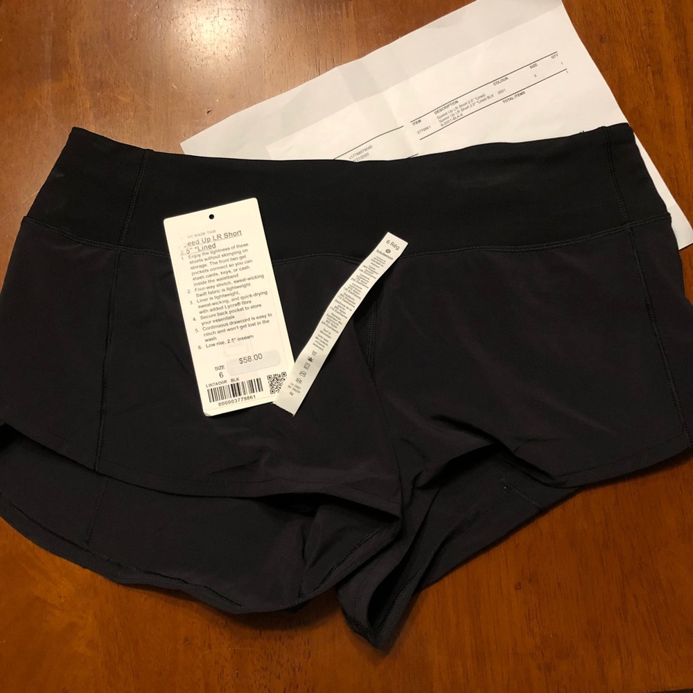 LuluLemon Speed Up Short 2.5” *Lined - Black